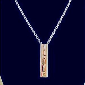 Love Pendant Bar Necklace